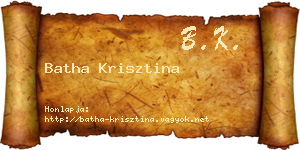 Batha Krisztina névjegykártya