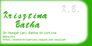 krisztina batha business card